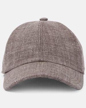 The Row Caspian Silk, Linen, And Wool Baseball Cap - Grey