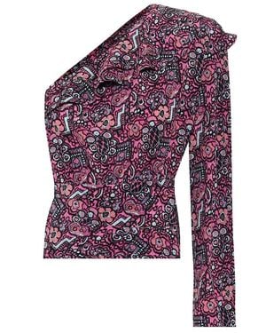 Isabel Marant Rafiki Stretch-Silk Top - Purple