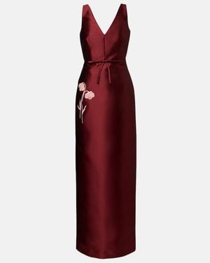Erdem Vestido De Fiesta De Saten - Rojo