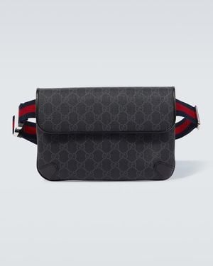 Gucci Guerteltasche Web Stripe Gg Aus Canvas - Schwarz