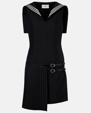 Coperni Belted Pleated Minidress - Black