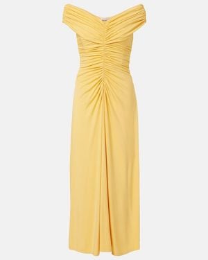 Jonathan Simkhai Sheyda Ruched Jersey Midi Dress - Yellow