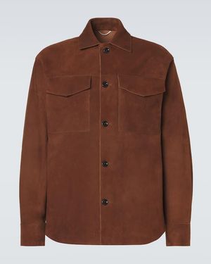 Lardini Hemdjacke Aus Veloursleder - Braun