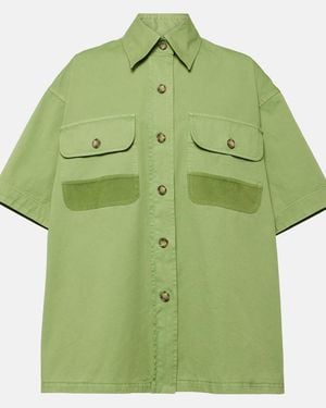 Stella McCartney Oversized Cotton Canvas Shirt - Green
