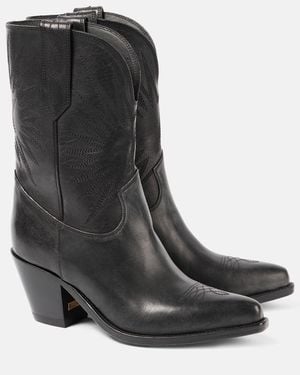 Golden Goose Wish Star Leather Cowboy Boots - Black