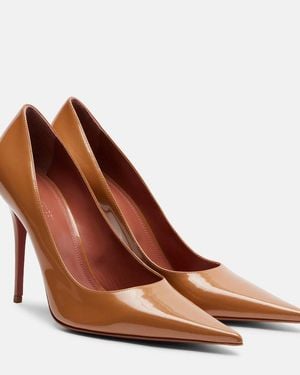 AMINA MUADDI Barbara Patent Leather Court Shoes - Brown