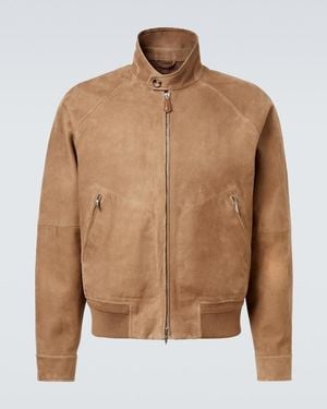 Loro Piana Novak Suede Bomber Jacket - Brown