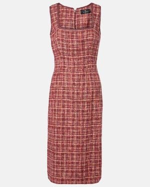 Etro Cotton And Wool-Blend Midi Dress - Red