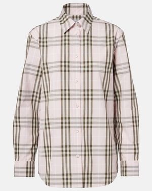 Burberry Check Cotton Poplin Shirt - Natural