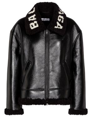 Balenciaga Cocoon Shearling Jacket - Black