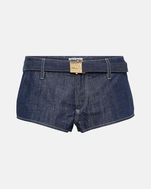 Miu Miu Shorts De Denim - Azul