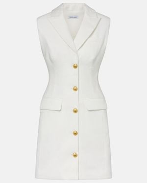 Veronica Beard Fairfax Linen-Blend Minidress - White