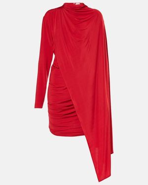 Magda Butrym Caped Cupro-Blend Minidress - Red