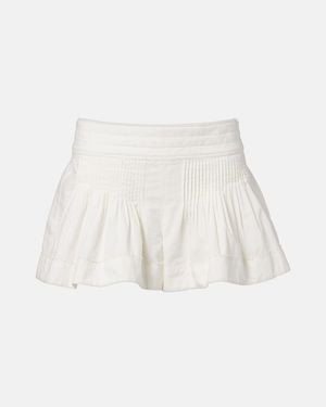 Isabel Marant Cybila Gathered Cotton Shorts - White