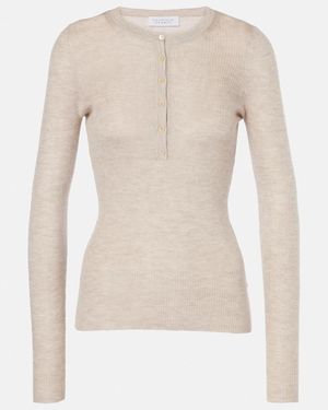 Gabriela Hearst Julian Cashmere And Silk Henley Shirt - Natural
