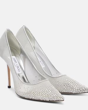 Jimmy Choo Pumps Love 100 Mit Kristallen - Weiß