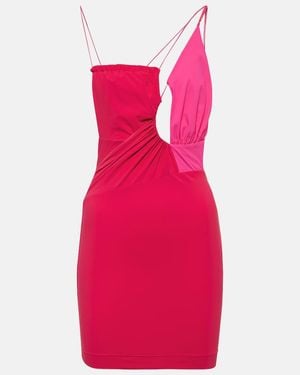 Nensi Dojaka Cutout Ruched Minidress - Pink