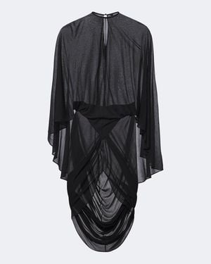 Jacquemus Noche Sheer Crepe Jersey Midi Dress - Gray