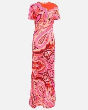 Etro Bedruckte Robe Aus Seide - Rot