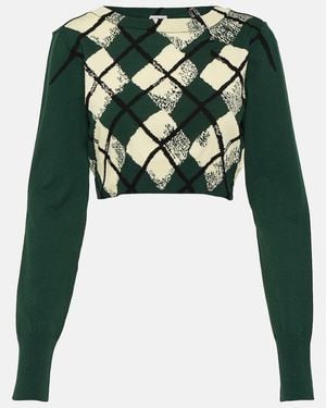 Burberry Pullover Mit Argyle-Muster - Grün