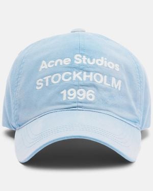 Acne Studios Logo Cotton Twill Baseball Cap - Blue