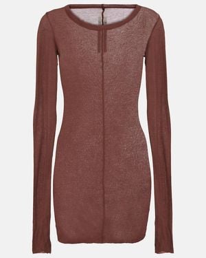 Rick Owens Cotton Jersey T-Shirt - Brown