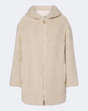 Max Mara Mantel Aus Alpakawolle, Wolle Und Seide - Natur