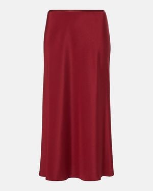 Max Mara Borbona Silk-Blend Midi Skirt - Red