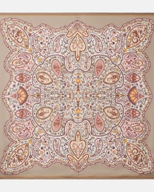 Chloé Panuelo En Sarga De Seda Con Paisley - Rosa