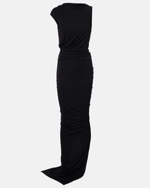 Rick Owens Eva Draped Jersey Maxi Dress - Black