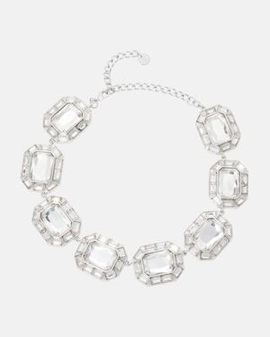 Self-Portrait Crystal-Embellished Choker - White
