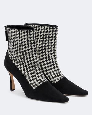 Manolo Blahnik Ankle Boots Gosta Mit Veloursleder - Schwarz