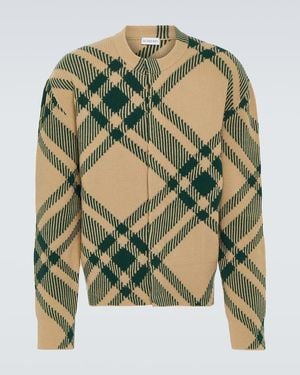 Burberry Cardigan Check Aus Einem Wollgemisch - Grün