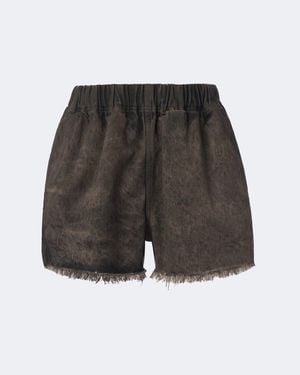 Rick Owens Shorts De Denim Desgastados - Gris