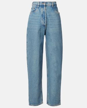 Prada Jeans Rectos De Tiro Alto - Azul