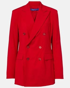 Ralph Lauren Ramona Double-Breasted Wool-Blend Blazer - Red