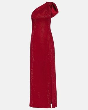 Roland Mouret One-Shoulder Diamante-Embellished Gown - Red
