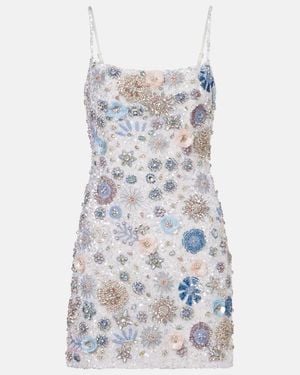 Rachel Gilbert Francesca Embellished Minidress - Blue