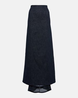 Brunello Cucinelli Cotton-Blend Maxi Skirt - Blue