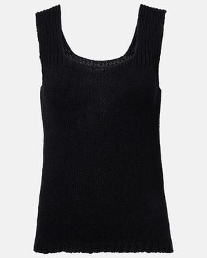 KHAITE Wil Knitted Cotton Top - Black