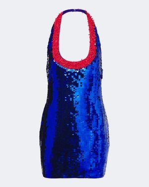 retroféte Lunexa Embellished Halterneck Minidress - Blue
