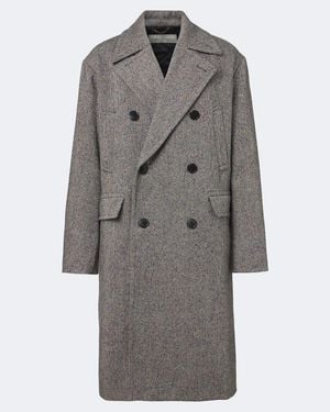Dries Van Noten Double-Breasted Wool Coat - Grey