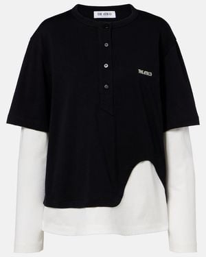 The Attico Layered Cotton Jersey T-Shirt - Black