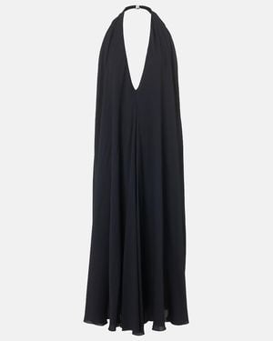Jacquemus Norma Draped Open-Back Crepe Maxi Dress - Black