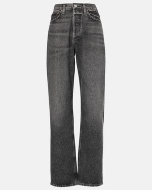 Agolde Kelly High-Rise Straight Jeans - Grey