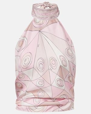 PUCCI Occhi Silk Twill Top - Pink