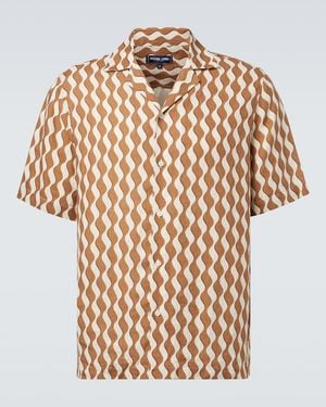 Frescobol Carioca Roberto Printed Linen Shirt - Brown
