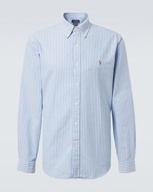 Polo Ralph Lauren Camisa De Algodon A Rayas - Azul