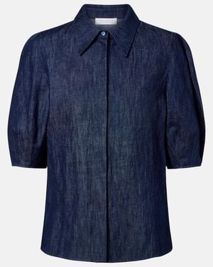Gabriela Hearst Sansi Cotton And Linen Denim Shirt - Blue