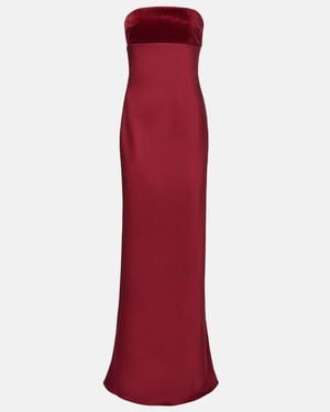 Max Mara Baia Cotton Satin Maxi Dress - Red